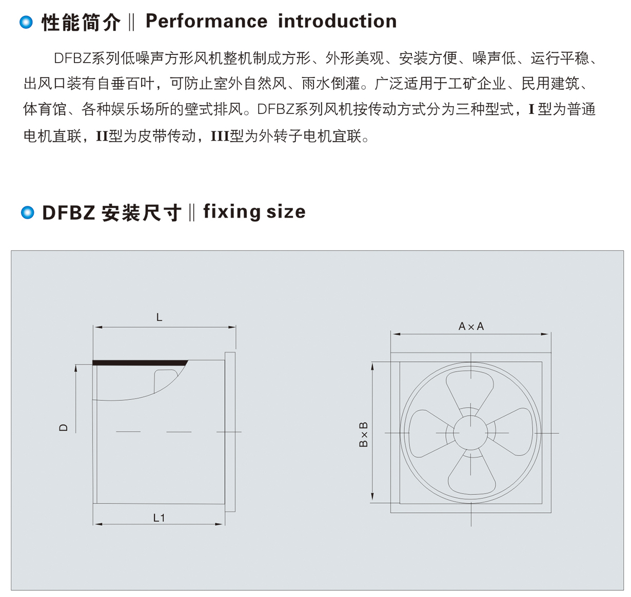 DFBZ系列低噪声方形风机